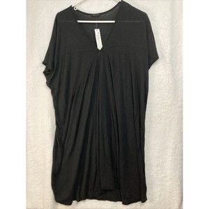 LAmade Shirt Dress Small S Black Micro Modal Soft Stretch Minimalist Loungewear